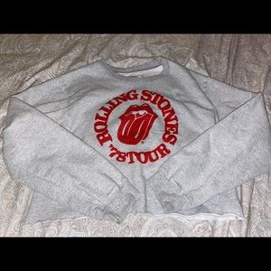Rolling Stones cropped crew neck